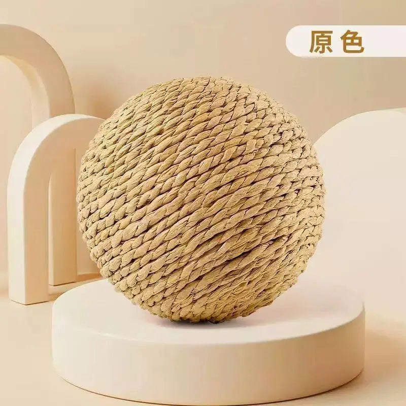 Interactive Sisal Cat Scratching Ball Toy For Kitten Teeth Cleaning Anti Bite Cat Ball Sounding Toy Pet Supplies