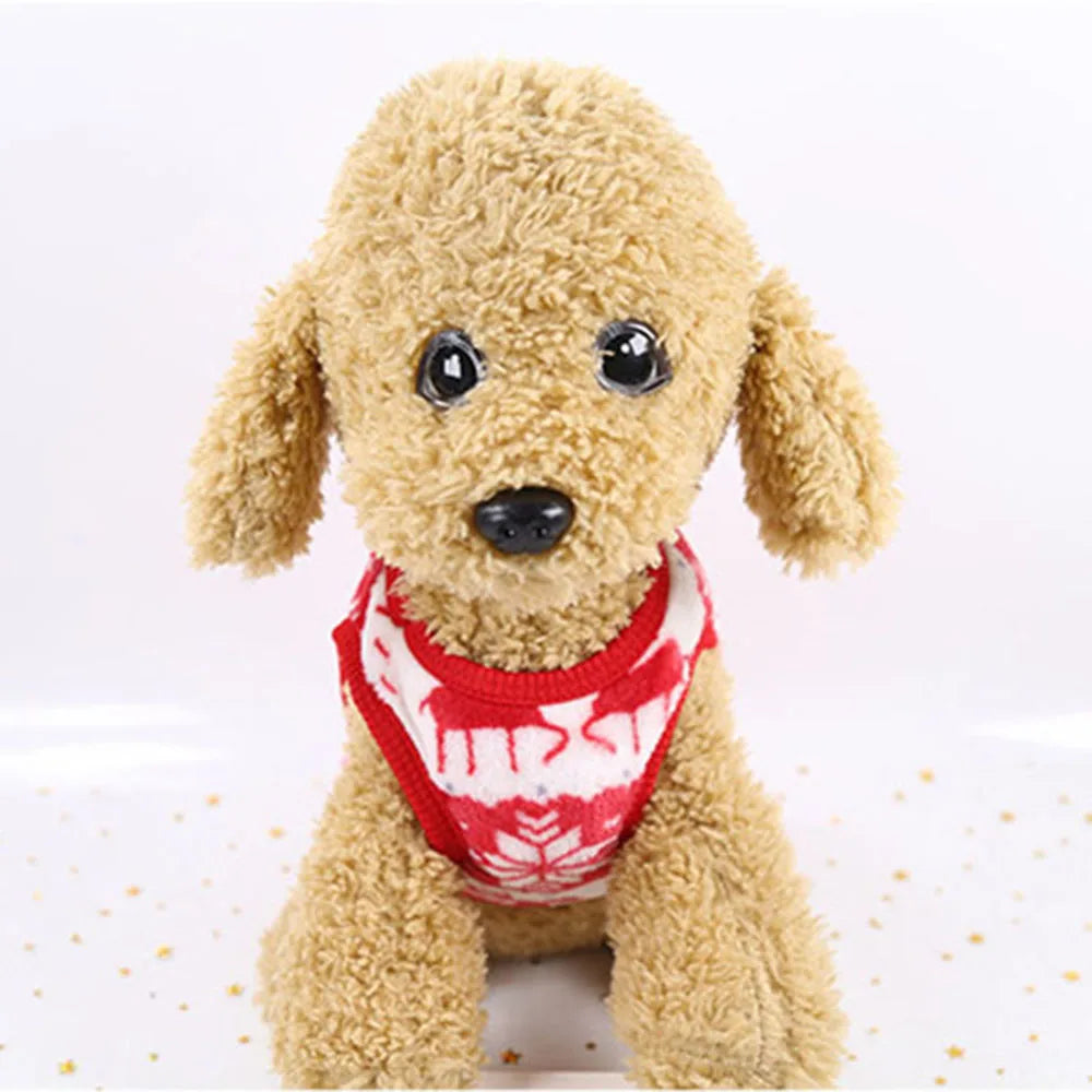Christmas Dog Hoodies Holiday Puppy Costume Winter Pet Clothes Warm Plush Xmas Santa Elk Sweater Coat for Small Dog Cat Clothing