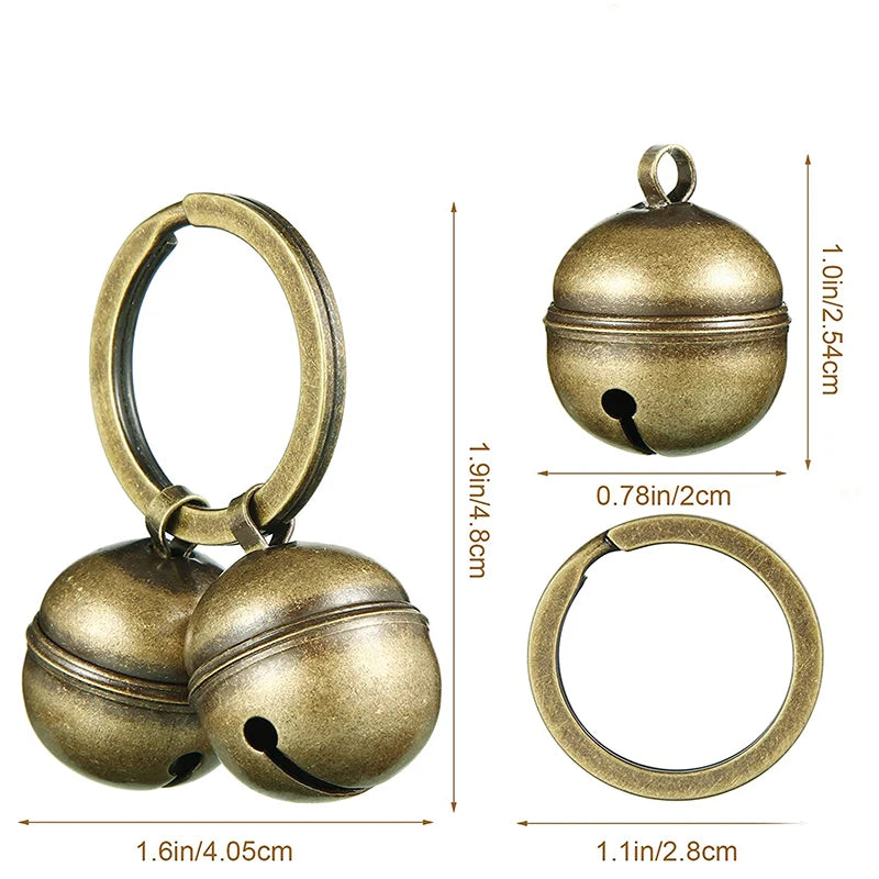 Cat Dog Collar Bells Brass Bells For Collar Dog Charm Bells Pet Pendant with Key Rings For Collars Necklace Pet Accessories