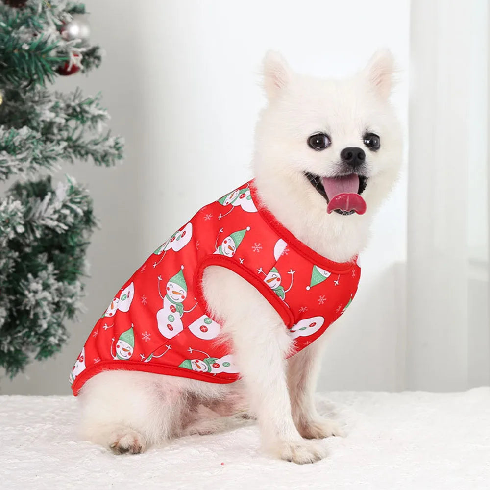 Christmas Dog Hoodies Holiday Puppy Costume Winter Pet Clothes Warm Plush Xmas Santa Elk Sweater Coat for Small Dog Cat Clothing