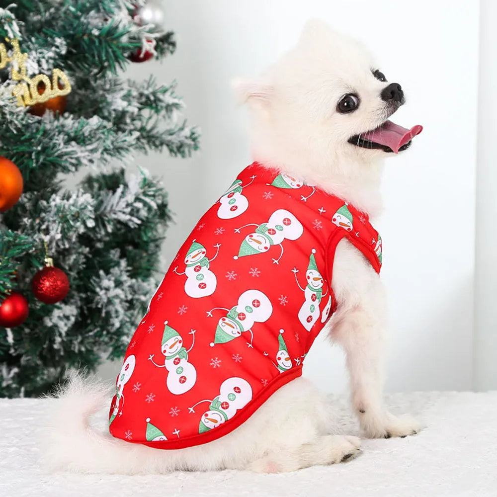 Christmas Dog Hoodies Holiday Puppy Costume Winter Pet Clothes Warm Plush Xmas Santa Elk Sweater Coat for Small Dog Cat Clothing