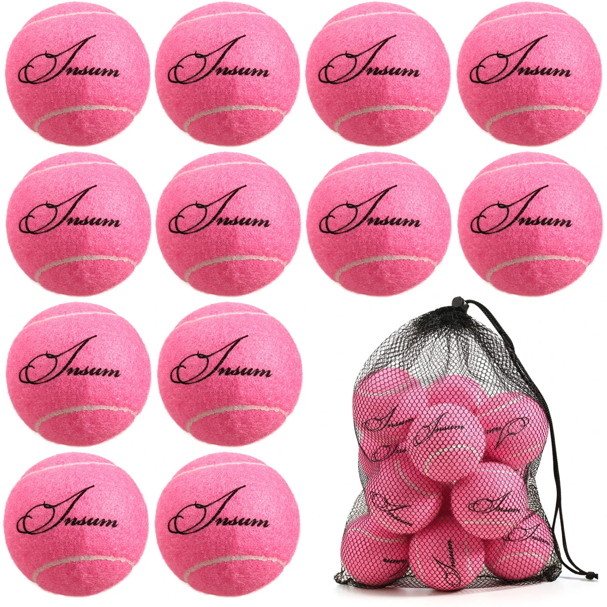 AMA Tennis Balls,6/12/20PCS Advanced Training Balls for Beginner Pet Dog Practice Tennis Balls with Mesh Bag for Easy Carry