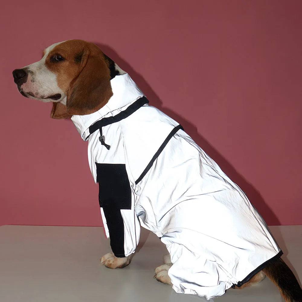 Outdoor Sunproof Dog Clothes Reflective Dog Raincoat Waterproof Windproof Dog Jacket Pet Adjustable Overall Coat Cat Clothing