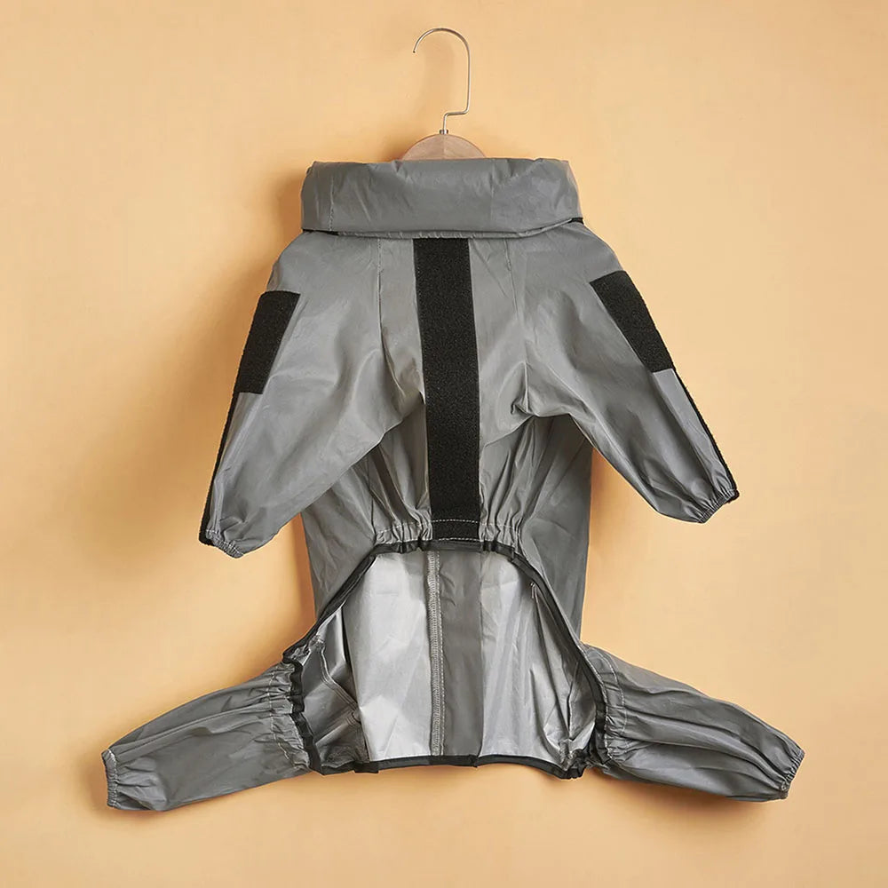 Outdoor Sunproof Dog Clothes Reflective Dog Raincoat Waterproof Windproof Dog Jacket Pet Adjustable Overall Coat Cat Clothing