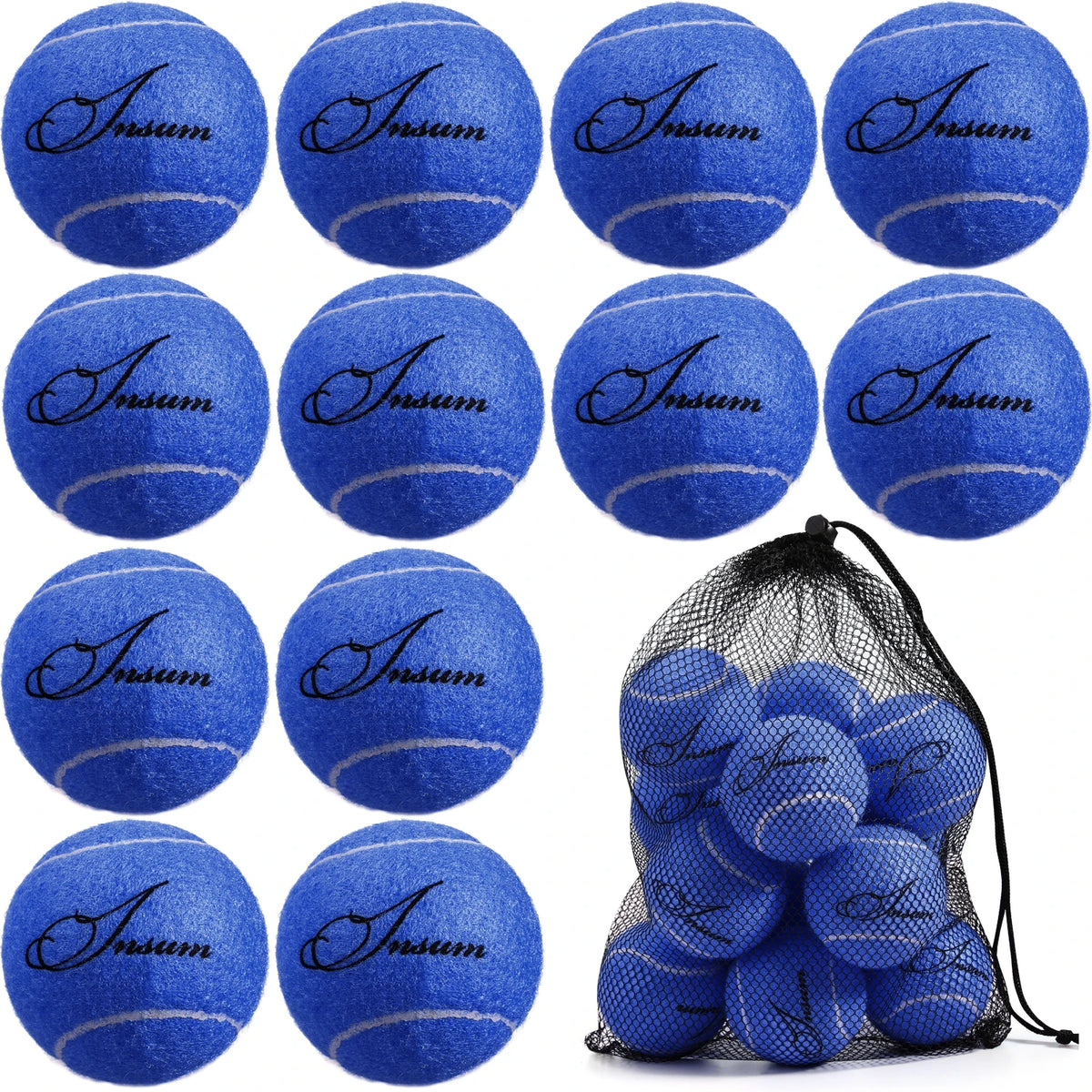 AMA Tennis Balls,6/12/20PCS Advanced Training Balls for Beginner Pet Dog Practice Tennis Balls with Mesh Bag for Easy Carry