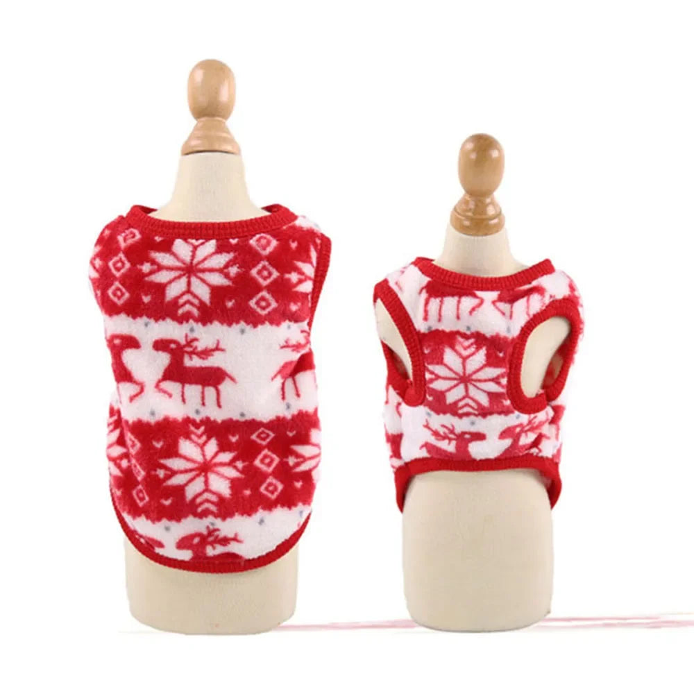 Christmas Dog Hoodies Holiday Puppy Costume Winter Pet Clothes Warm Plush Xmas Santa Elk Sweater Coat for Small Dog Cat Clothing