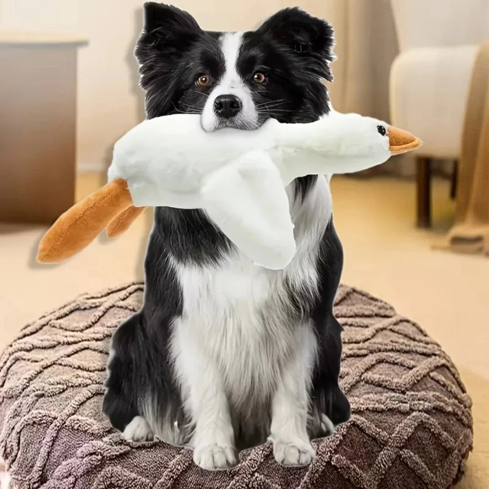 Large Plush Realistic White Goose Duck Dog Toy - Soft Durable for Chew & Play, Cute Interactive Pet Supplies, Best Fun Companion