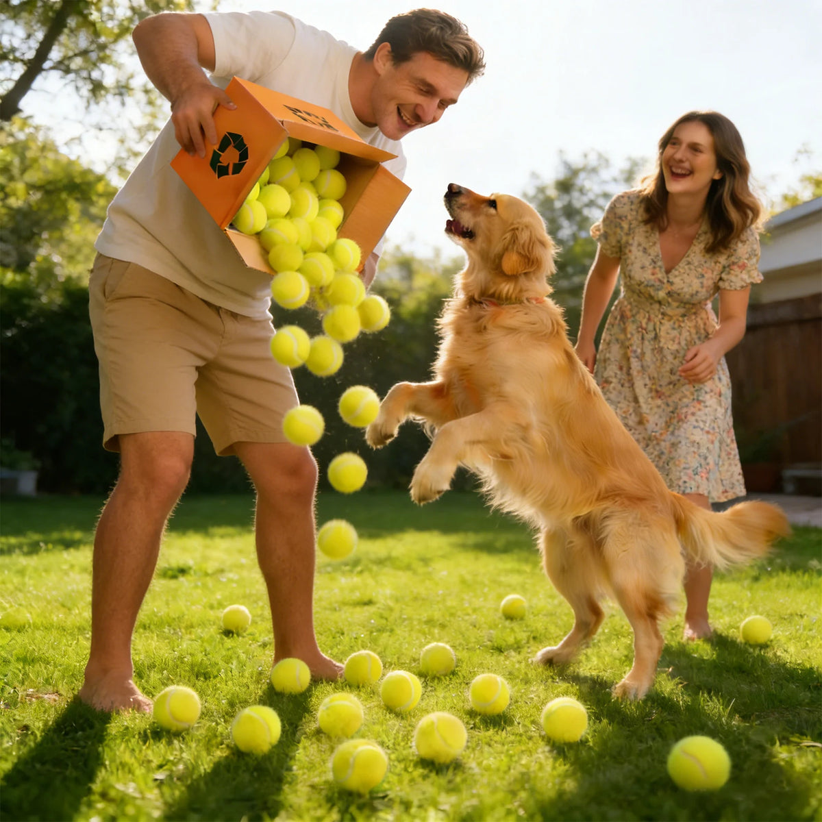 AMA Tennis Balls,6/12/20PCS Advanced Training Balls for Beginner Pet Dog Practice Tennis Balls with Mesh Bag for Easy Carry