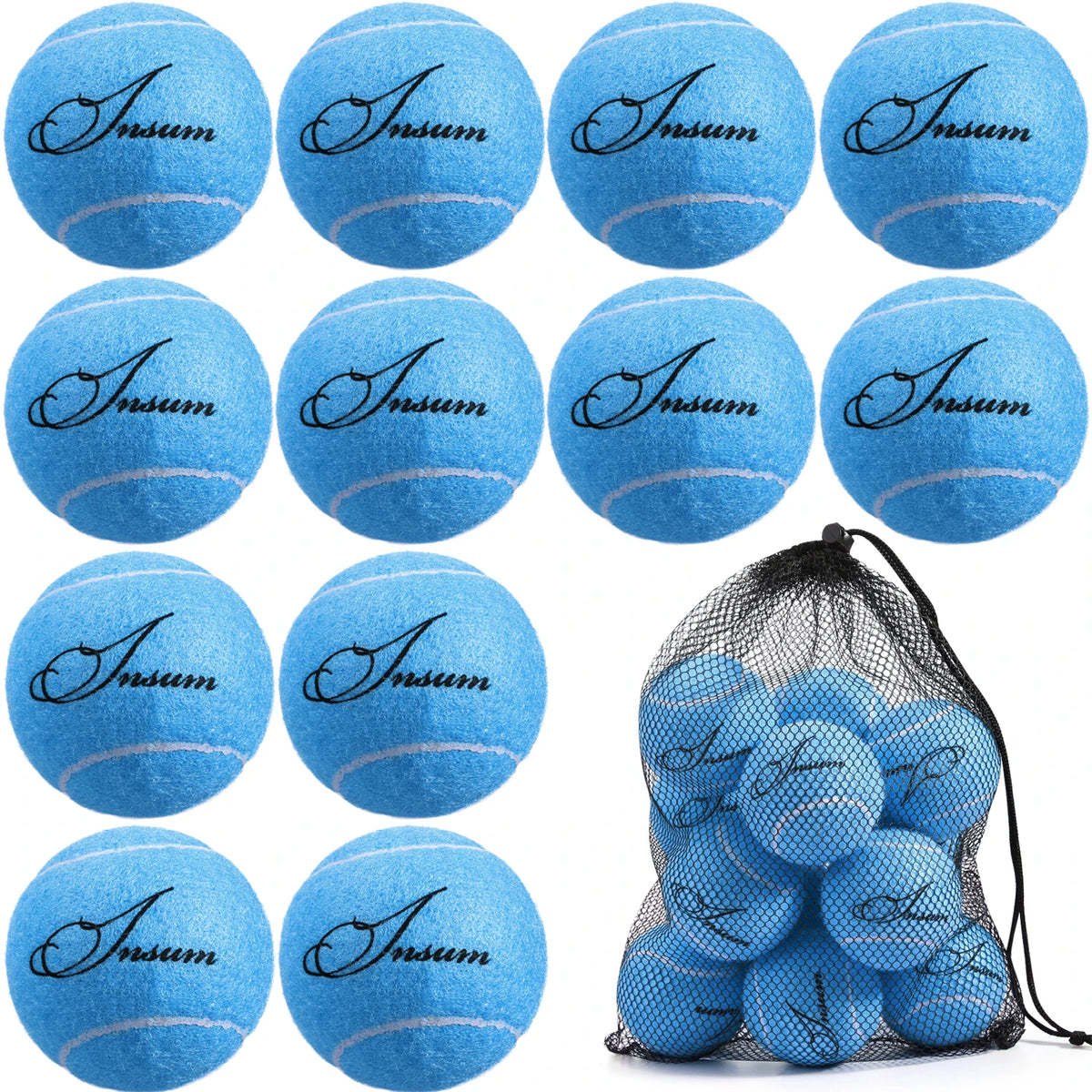 AMA Tennis Balls,6/12/20PCS Advanced Training Balls for Beginner Pet Dog Practice Tennis Balls with Mesh Bag for Easy Carry