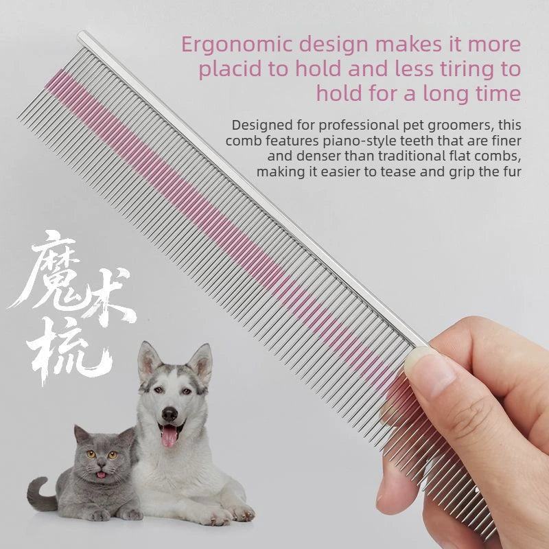 Pet Comb Purple Stripes Precision Comb for Dogs Removes Loose Hair Pet Grooming Magic Comb Dog Supplies
