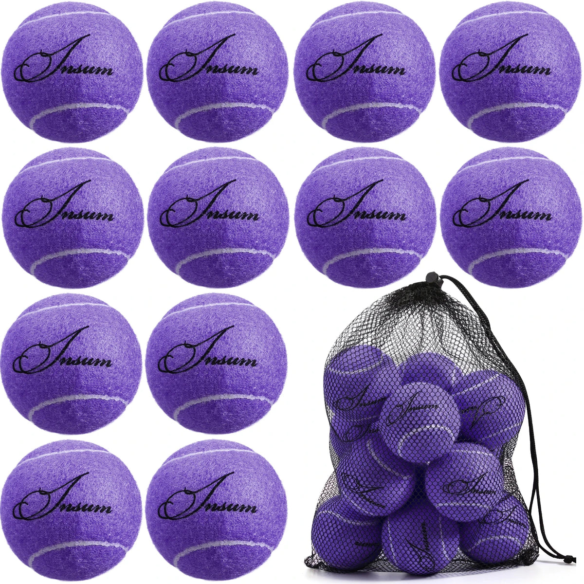 AMA Tennis Balls,6/12/20PCS Advanced Training Balls for Beginner Pet Dog Practice Tennis Balls with Mesh Bag for Easy Carry