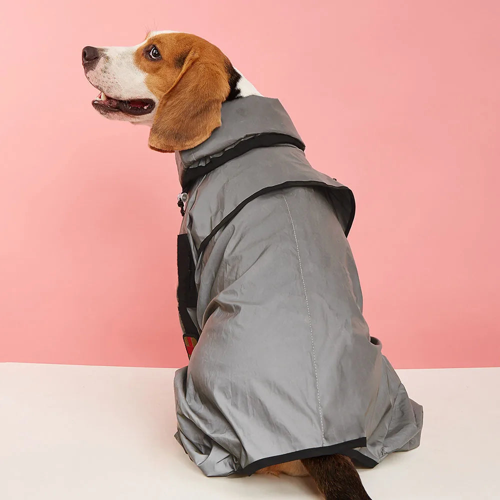 Outdoor Sunproof Dog Clothes Reflective Dog Raincoat Waterproof Windproof Dog Jacket Pet Adjustable Overall Coat Cat Clothing
