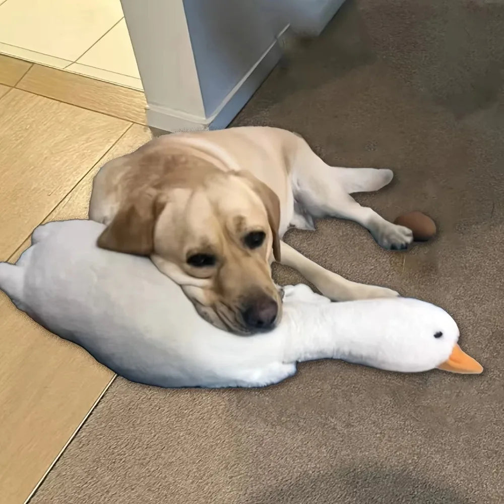 Large Plush Realistic White Goose Duck Dog Toy - Soft Durable for Chew & Play, Cute Interactive Pet Supplies, Best Fun Companion