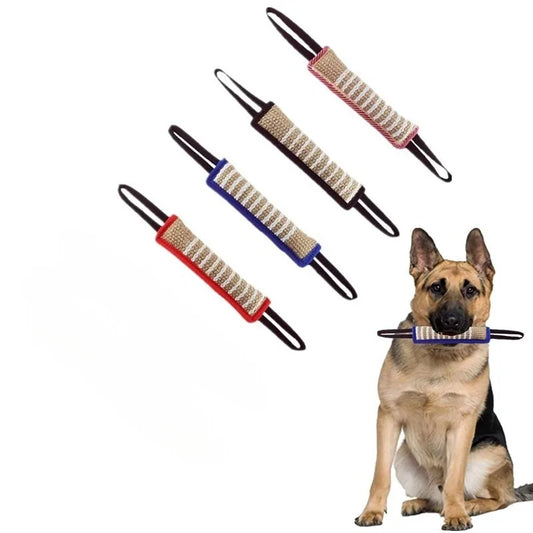 Tug Toy for Dogs Jute with 2 Strong Handles Lasting Training Equipment Puppy To Medium Dog Interactive Toys of War Pull Pet