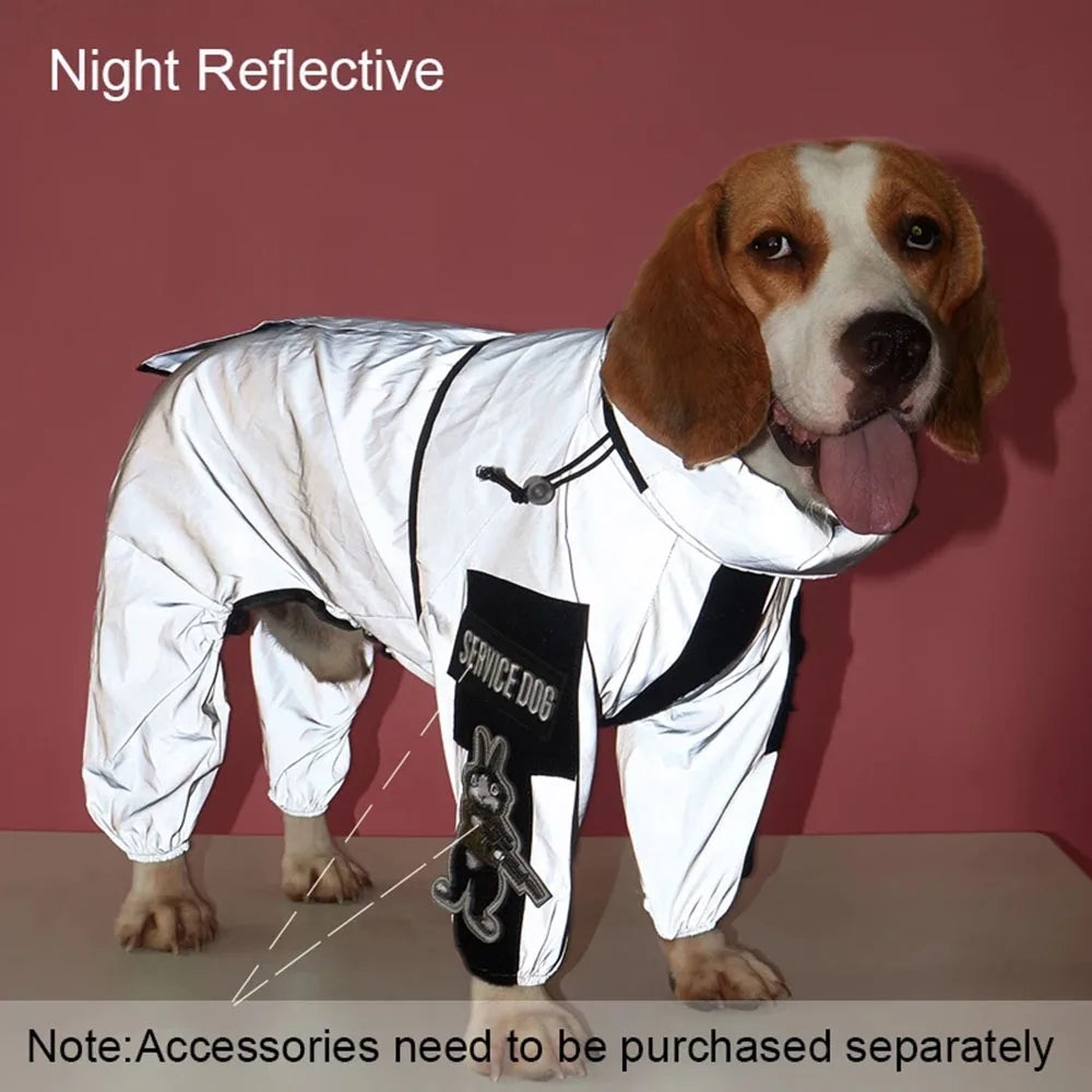 Outdoor Sunproof Dog Clothes Reflective Dog Raincoat Waterproof Windproof Dog Jacket Pet Adjustable Overall Coat Cat Clothing