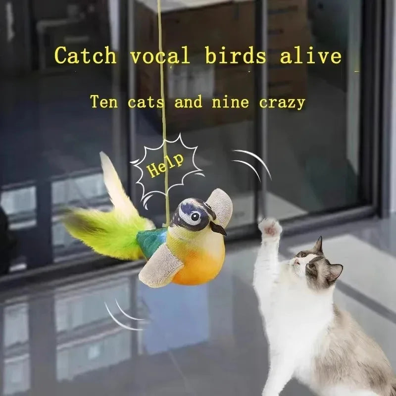 Simulation Bird Cat Toys Cats Interactive Cat Toy Realistic Bird Sound Cat Toy Plush Cat Toy Catnip Cat Toy for Cats Kitten Toy